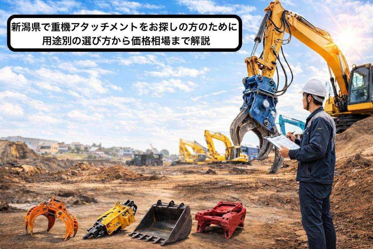 新潟県で重機アタッチメントをお探しの方のために用途別の選び方から価格相場まで解説