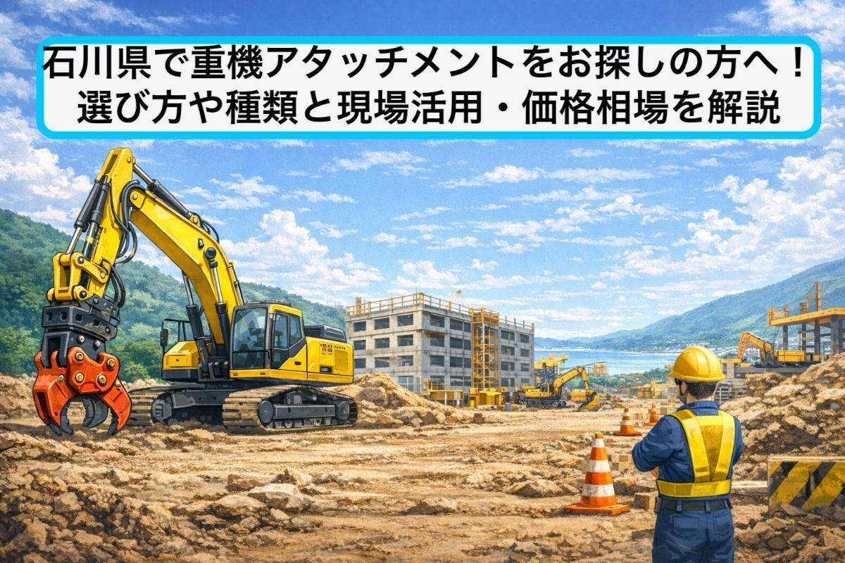 石川県で重機アタッチメントをお探しの方へ！選び方や種類と現場活用・価格相場を解説