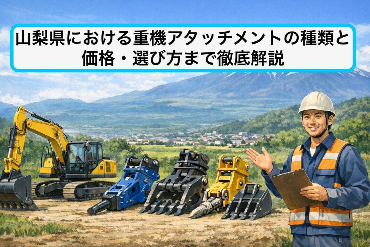 山梨県における重機アタッチメントの種類と価格・選び方まで徹底解説