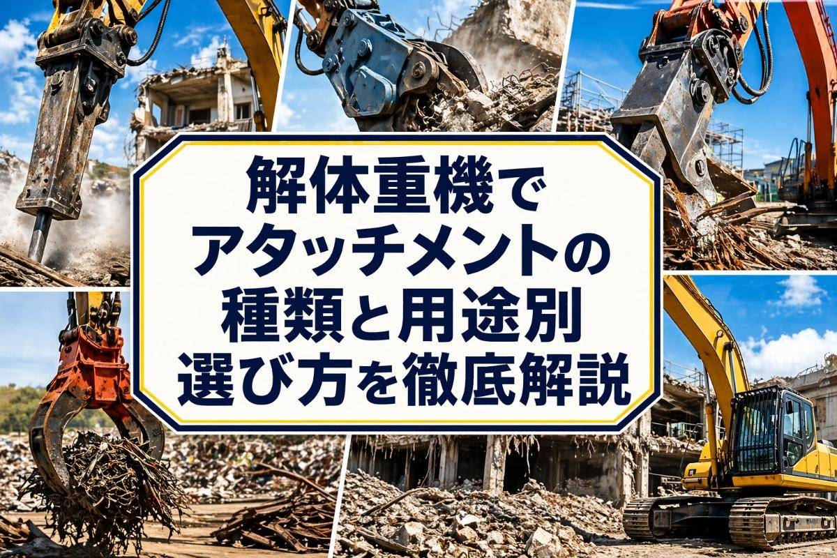 解体重機でアタッチメントの種類と用途別選び方を徹底解説