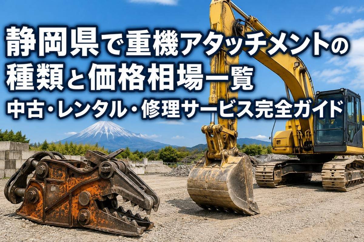 静岡県で重機アタッチメントの種類と価格相場一覧｜中古・レンタル・修理サービス完全ガイド